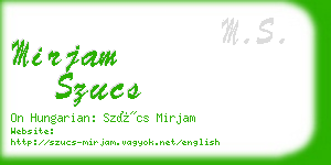 mirjam szucs business card